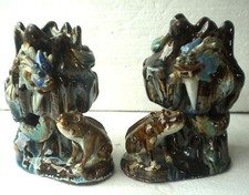   060462 Due vasi in ceramica smaltata con draghi cinesi e cani di Pho