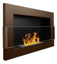 Camino bioetanolo biocamino da parete bronzo 650x400 mm con vetro 