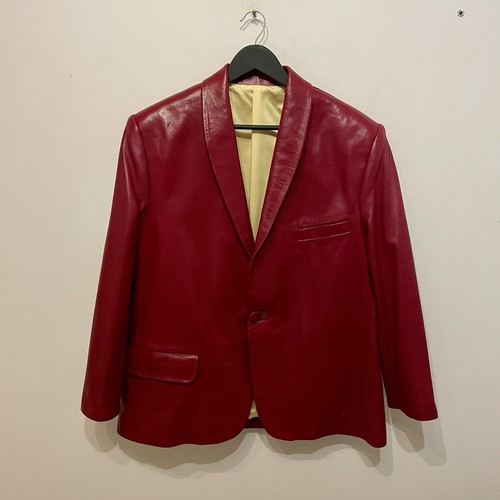 Blazer vintage pelle rossa - blazer,