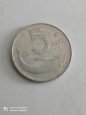Moneta rara da 5 Lire Delfino e Timone del 1971