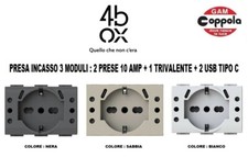 PRESA INCASSO 3 MODULI CON 2