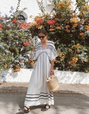 ZARA WOMAN ECRU BEADED KAFTAN