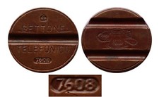 ERRORE !!! GETTONE TELEFONICO ITALIA 7608 CMM CON ROTTURA DEL CONIO