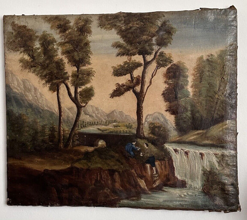 Antico quadro olio tela - quadro,