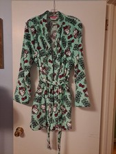 Sanrio Hello Kitty Peluche Corto Cintura Morbida Accappatoio Donna Taglia XL Verde Menta