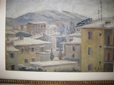 QUADRO ROCCO CARETTA DI NOVENTA VICENTINA CM 41 X CM 27  NEVICATA FIRENZE