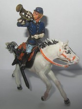 Soldatino Xiloplasto Cromoplasto Nordista con Tromba Cavallo Sella