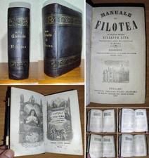 Giuseppe Riva MANUALE DI FILOTEA. Pregiata edizione pelle ILLUSTRATA Cioffi 1899