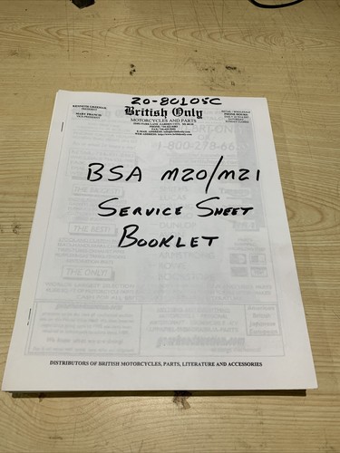 Bsa m20 m21 libretto - libretto, di