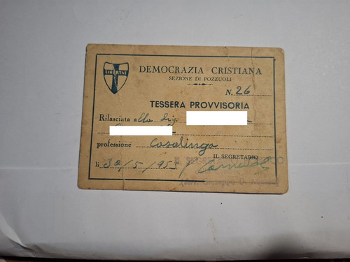 Tessera democrazia cristiana - democrazia,