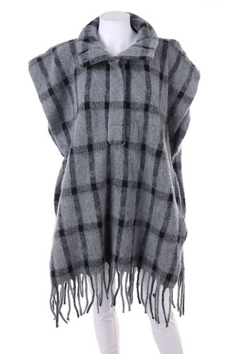 Zara poncho checked grey - checked,