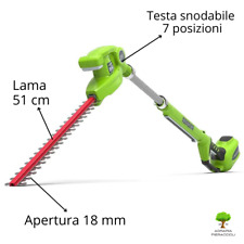 TOSASIEPI TAGLIASIEPI AD ASTA GREENWORKS 40V G40PHA SOLO CORPO MACCHINA