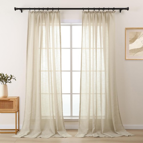 Rideau voilage beige rideaux - voilage,