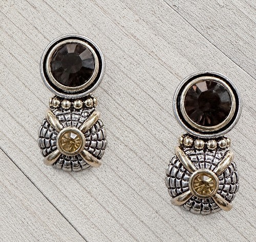 Orecchini vintage clip tono - a,