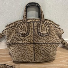 Borsa Givenchy Nightingale in pelle scamosciata leopardata tracolla a 2 vie t...