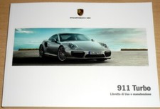 Porsche 911 Turbo (991).Libretto uso manutenzione.Anno 2016
