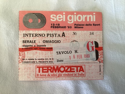 Ciclismo biglietto sei giorni - ciclismo,