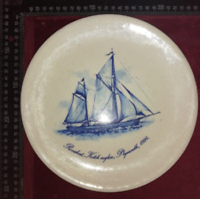 CREST  MARINA PIATTO CERAMICA PREVIDENT KETCH INGLESE PLYMOUTH 1924 RARITÀ!