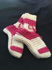 SCARPETTE BABBUCCE IN MISTO LANA PRODOTTO ARTIGIANALI FATTE A MANO CON FERRI