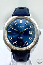 Orologio Lanco Ref. 14724 – Vintage Swiss a Carica Manuale, Quadrante Blu Soleil