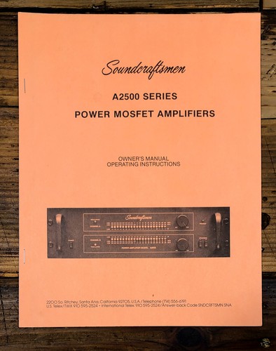 Soundcraftsmen a2502 - soundcraftsmen,