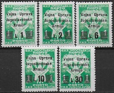 1947 Litorale Sloveno segnatasse 5v. MNH Sass n. 20/24