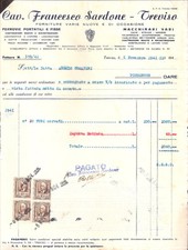 FATTURA con marca da bollo - CAV. FRANCESCO SARDONE Treviso - locomotive frantoi