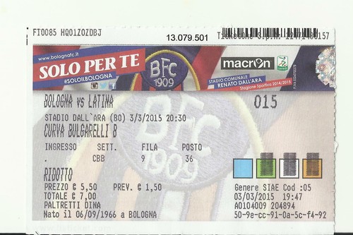 Biglietto stadio calcio serie - stadio,