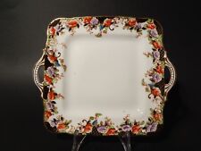 ANTICO VASSOIO TORTA CON MANICI PORCELLANA INGLESE DELPHINE CROWN CHINA FINE 800