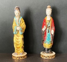 EUGENIO PATTARINO SCULTURINA CERAMICA COPPIA CINESE - DIPINTA A MANO - H.CM.18