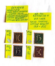 4 Francobolli 1921 1922 Germania Rep. Weimar Numerale Nuovi Molto Rari Perfetti