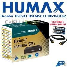 DECODER RICEVITORE SATELLITARE TIVUSAT HD HUMAX HD-3801S2 CON TESSERA e OMAGGI