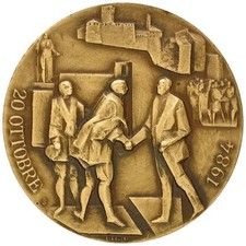 Medaglia Visita del Presidente Sandro Pertini a S. Marino, 1984, Autore Biancini