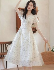 Abito Albicocca A Pois Neri