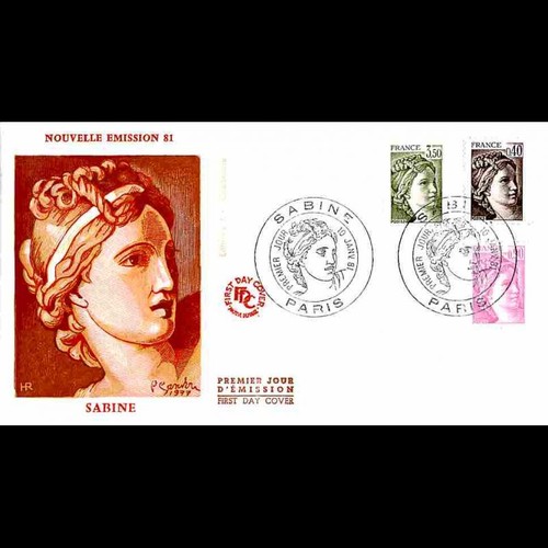 Fdc émission sabine - fdc, "sabine"