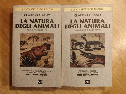 Claudio eliano natura - eliano, la