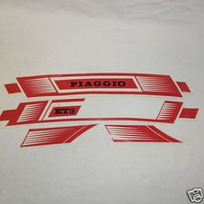 Serie Fregi Adesivi Sacche e Parafango Piaggio Vespa ET3 Rosso C/S Piaggio