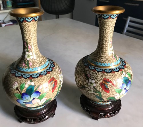 Coppia vasi cloisonné - coppia,