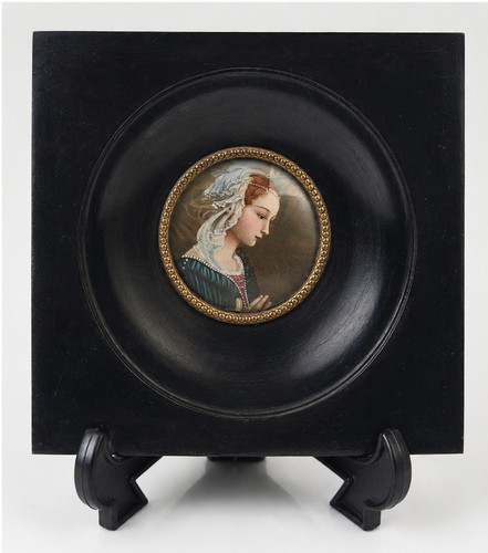 Antico dipinto miniatura xix - dipinto,