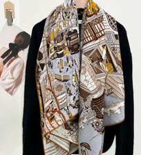 Sciarpa avvolgente 70% cashmere 30% seta stampa strada scialle stampa doppia faccia 135X135cm