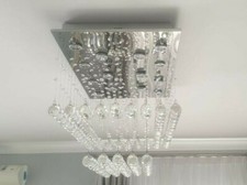 LAMPADARIO SOFFITTO 80x50 CON 140 SFERE CRISTALLO VETRO. FARETTI 5W 6500k