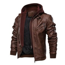 Felpa con cappuccio moto pelle