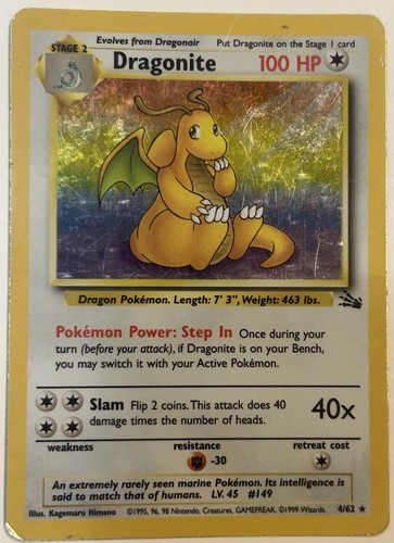 Dragonite 62 fossil - dragonite, 04/62