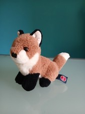 "TRUDI" peluche Volpe, colore marrone chiaro e bianco, altezza 14 cm.