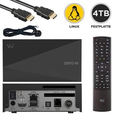 VU+ Plus Zero 4K DVB-C/T2 Linux HbbTV cavo ricevitore incl. kit PVR con HDD da 4 TB