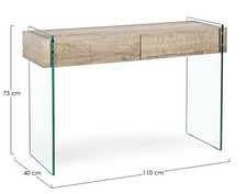 KENYA GLASS LEGS 2 DRAWER