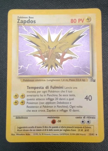 Zapdos holo 62 fossil - zapdos,