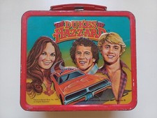 RARA SCATOLA DI LATTA PORTA MERENDA "THE DUKES OF HAZZARD" ORIGINALE ANNO 1980 