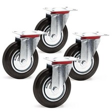 Set 4 ruote piroettanti Gomma