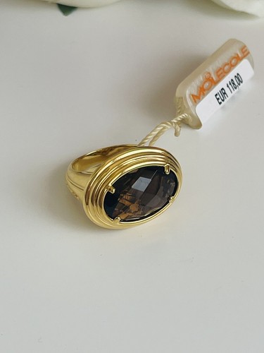 Anello molecole oro pietra - oro,